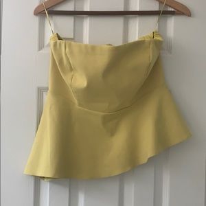 Zara yellow  strapless top